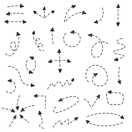Sketch arrow set. Vector illustration for your business and education design. Elements for design. Easy to edit.のイラスト素材