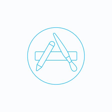 Outline vector apps shop icon for web and mobileのイラスト素材