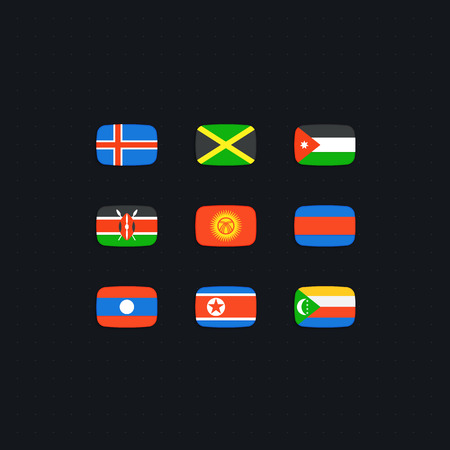 Flag of world. Vector icons setのイラスト素材