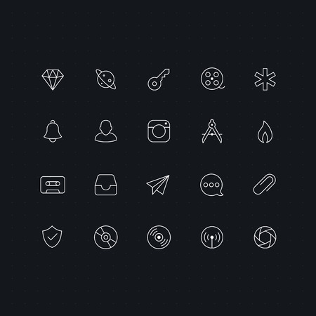 Outline vector icons for web and mobile. Thin 1 pixel stroke & 60x60 resolutionのイラスト素材