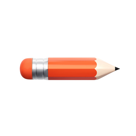 3d pencil illustration with shadow isolated on whiteのイラスト素材