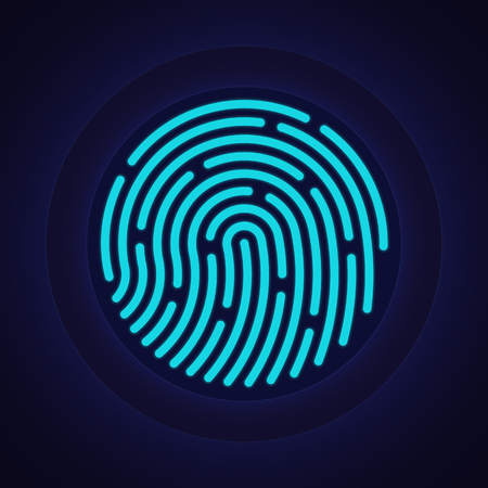 ID app icon. Fingerprint vector illustrationのイラスト素材