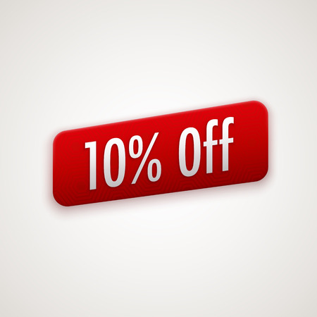 red sticker badge with 10% off labelのイラスト素材