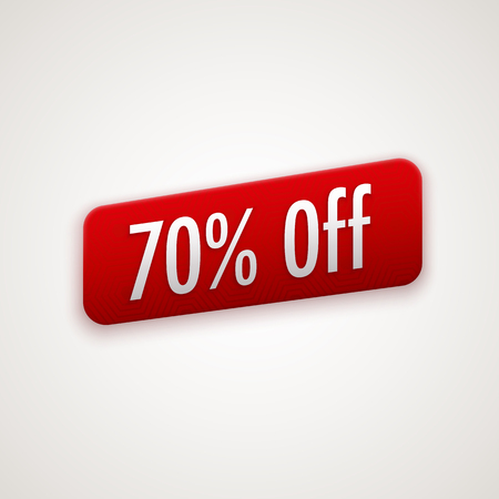 red sticker, badge with 70% off labelのイラスト素材
