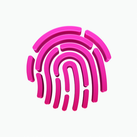 3D ID app icon. Fingerprint illustrationの写真素材