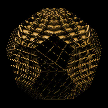 3d render of geometric platonic object. Isolated Futuristic object