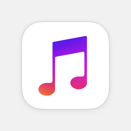 Music note App icon template. Mobile application icon. Vector colorful photo iconのイラスト素材