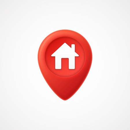 3d Map pointer with home icon. Map Markers.のイラスト素材