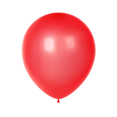 3d Realistic Colorful Balloon. Birthday balloon for party and celebrations.  Isolated on white Background. Vector Illustrationのイラスト素材