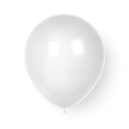 3d Realistic Colorful Balloon. Birthday balloon for party and celebrations.  Isolated on white Background. Vector Illustrationのイラスト素材