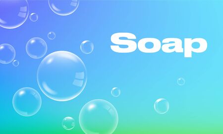Abstract Bubbles background. Soap bubble icons vectorのイラスト素材