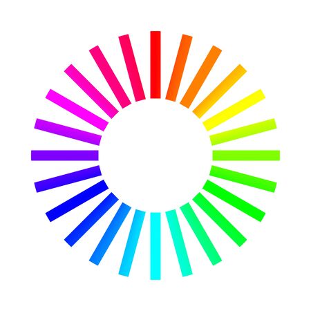 Color wheel palette. RGB, RYB, CYMK system. Color harmony. Vector Illustration.のイラスト素材