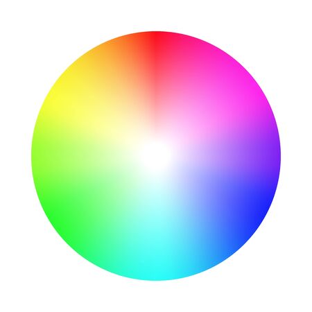Color wheel palette. RGB, RYB, CYMK system. Color harmony. Vector Illustration.のイラスト素材