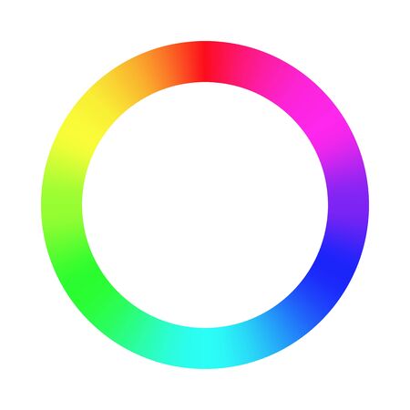 Color wheel palette. RGB, RYB, CYMK system. Color harmony. Vector Illustration.のイラスト素材