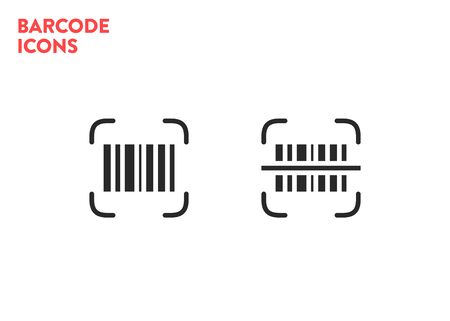 Barcode scaning icons set. Vector bar codeのイラスト素材