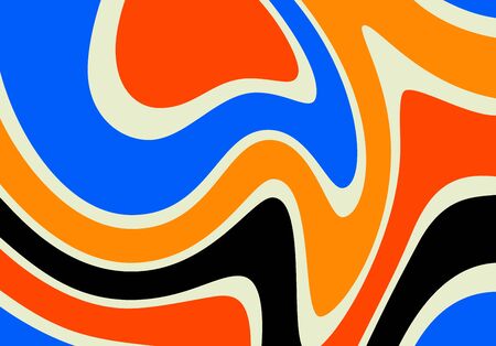 Abstract wavy flow background. Colorful geometric wallpaper. のイラスト素材