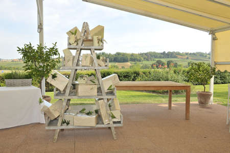 Wedding event held in the hills of the Province of Modenaの写真素材