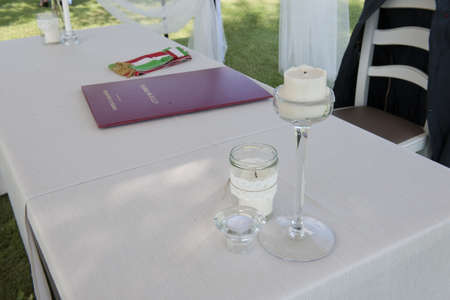 Wedding event held in the hills of the Province of Modenaの写真素材