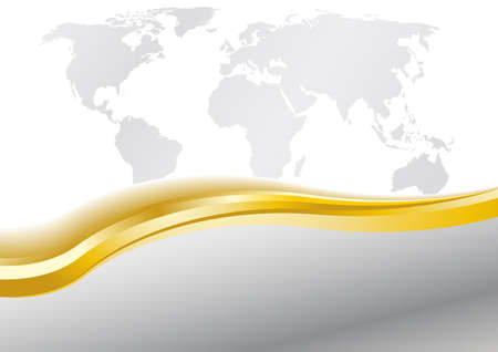 Card in silver and gold with globe. のイラスト素材