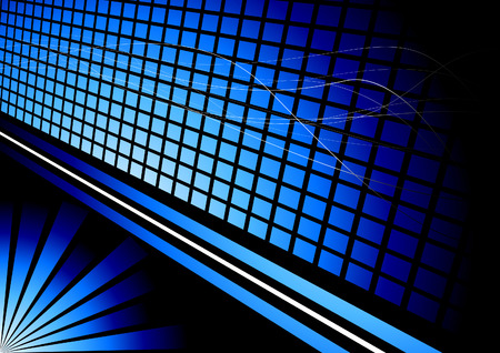 Blue three-dimensional advertisement. のイラスト素材