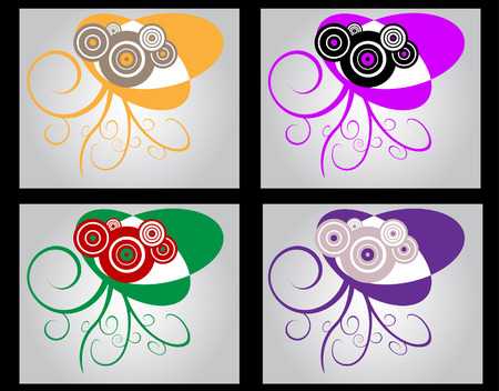 Floral design elements. Vector illustrationのイラスト素材