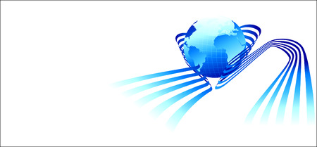 Earth inside blue ribbonのイラスト素材