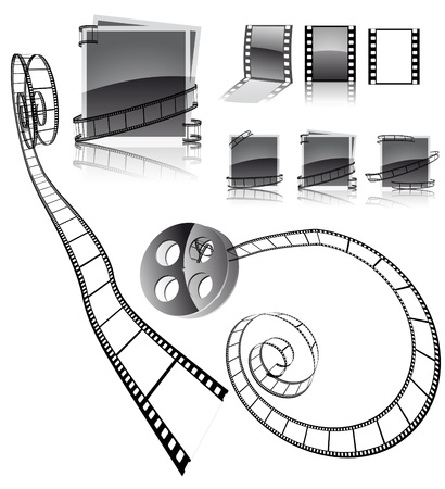 frames with film strips. Vector illustrationのイラスト素材