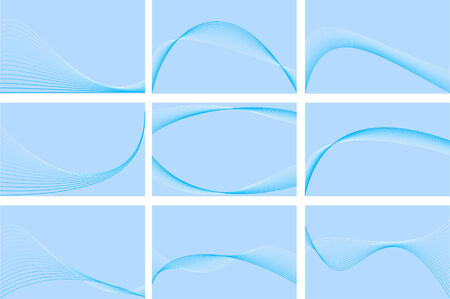 Blue business cards collection. Vector illustrationのイラスト素材