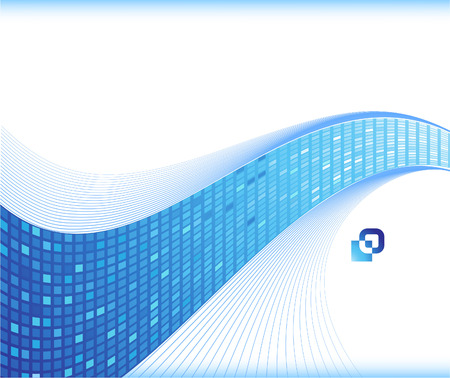 Blue wave - business card template; clip-artのイラスト素材