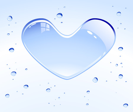 Water heart. Blue illustrationのイラスト素材