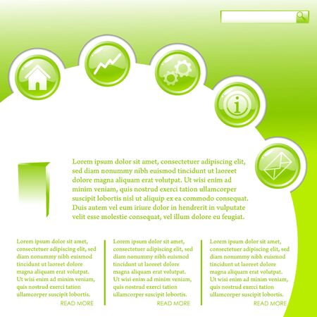 Website business template in greenのイラスト素材