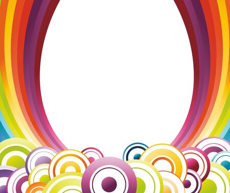 Colorful rainbow card template. illustrationのイラスト素材