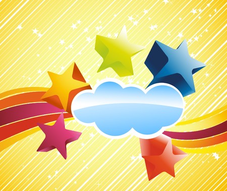 Discotheque colorful banner with stars. illustrationのイラスト素材