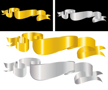 Golden decorative ribbon.  illustrationのイラスト素材