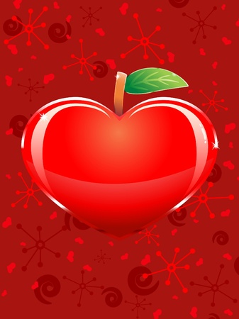 Apple-shaped heart. Vector illustrationのイラスト素材