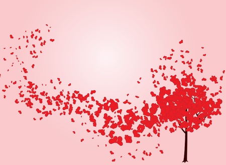 Valentine tree with hearts. Vector illustrationのイラスト素材