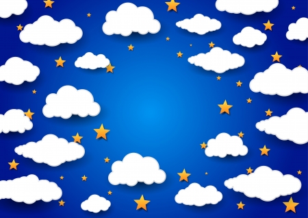 Sky background with a blank space.  illustrationのイラスト素材