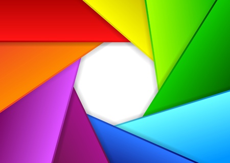 Colorful background in a shape of camera shutter  illustrationのイラスト素材