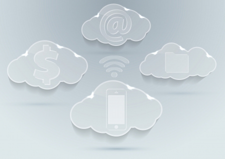 New technologies - cloud computing advantages. Vector illustrationのイラスト素材