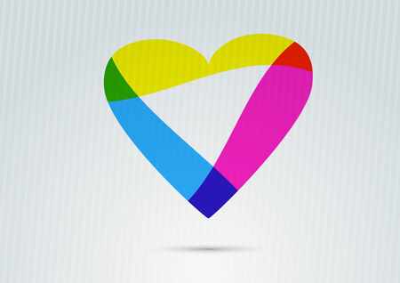 Banner with transparent colorful valentine heart  Vector illustrationのイラスト素材