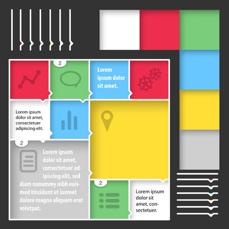 Flat web mobile interface kit. Vector illustrationのイラスト素材
