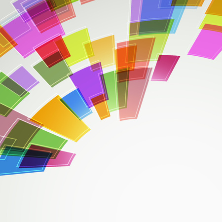 Abstract bright rainbow color squares and lines flyのイラスト素材