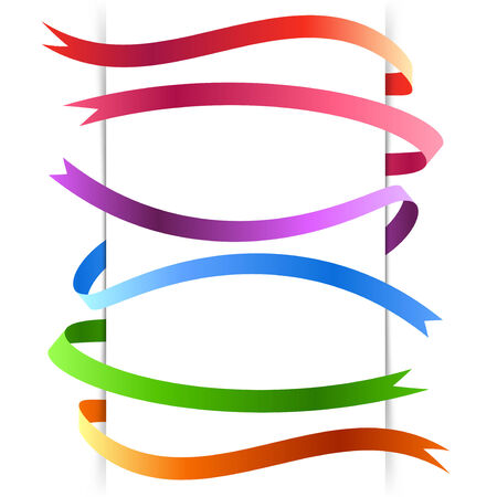 Bright web colorful ribbon sticker tags stripes design collection. のイラスト素材