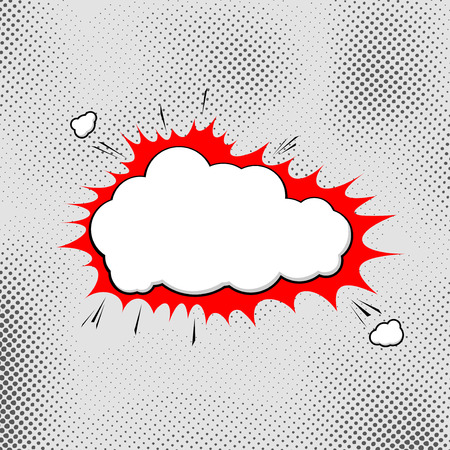 Explosion pop-art bubble template comic style. Vector illustrationのイラスト素材