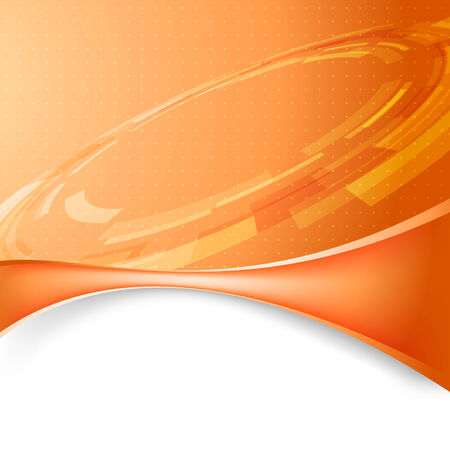 Mechanic gear orange tech background. Vector illustrationのイラスト素材