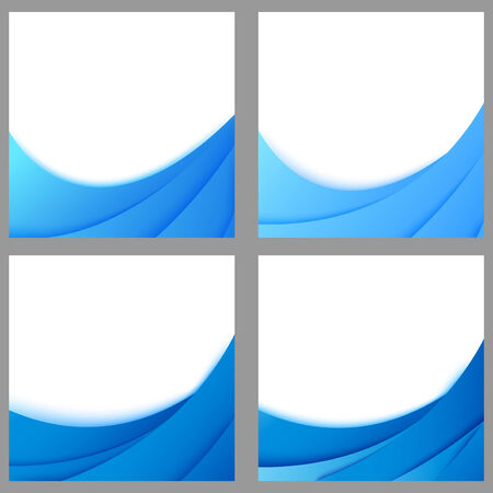 Blue business layered flyer backgrounds collection. Vector illustrationのイラスト素材