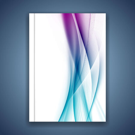Satin bright blue smooth soft lines folder cover. Vector illustrationのイラスト素材
