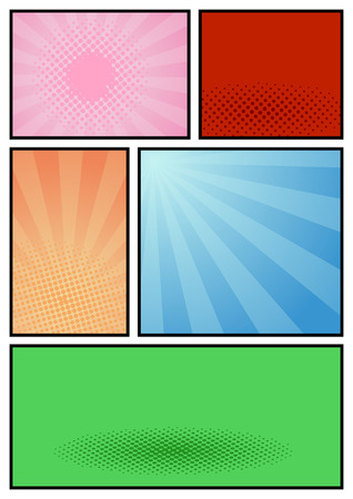 Comic book page pop art template. Vector illustrationのイラスト素材
