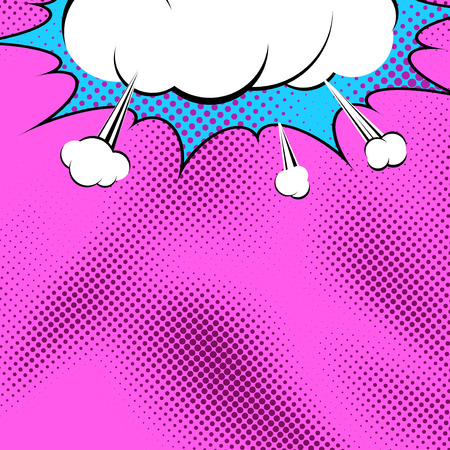Bright comic book pop art explosion background - blasting expression cloud. Vector illustrationのイラスト素材