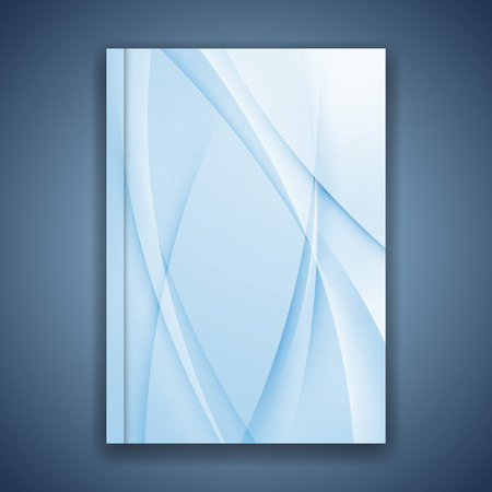 Blue line folder brochure cover design. Vector illustrationのイラスト素材